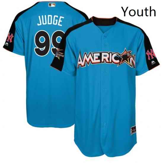 Youth Majestic New York Yankees 99 Aaron Judge Authentic Blue American League 2017 MLB All Star MLB Jersey